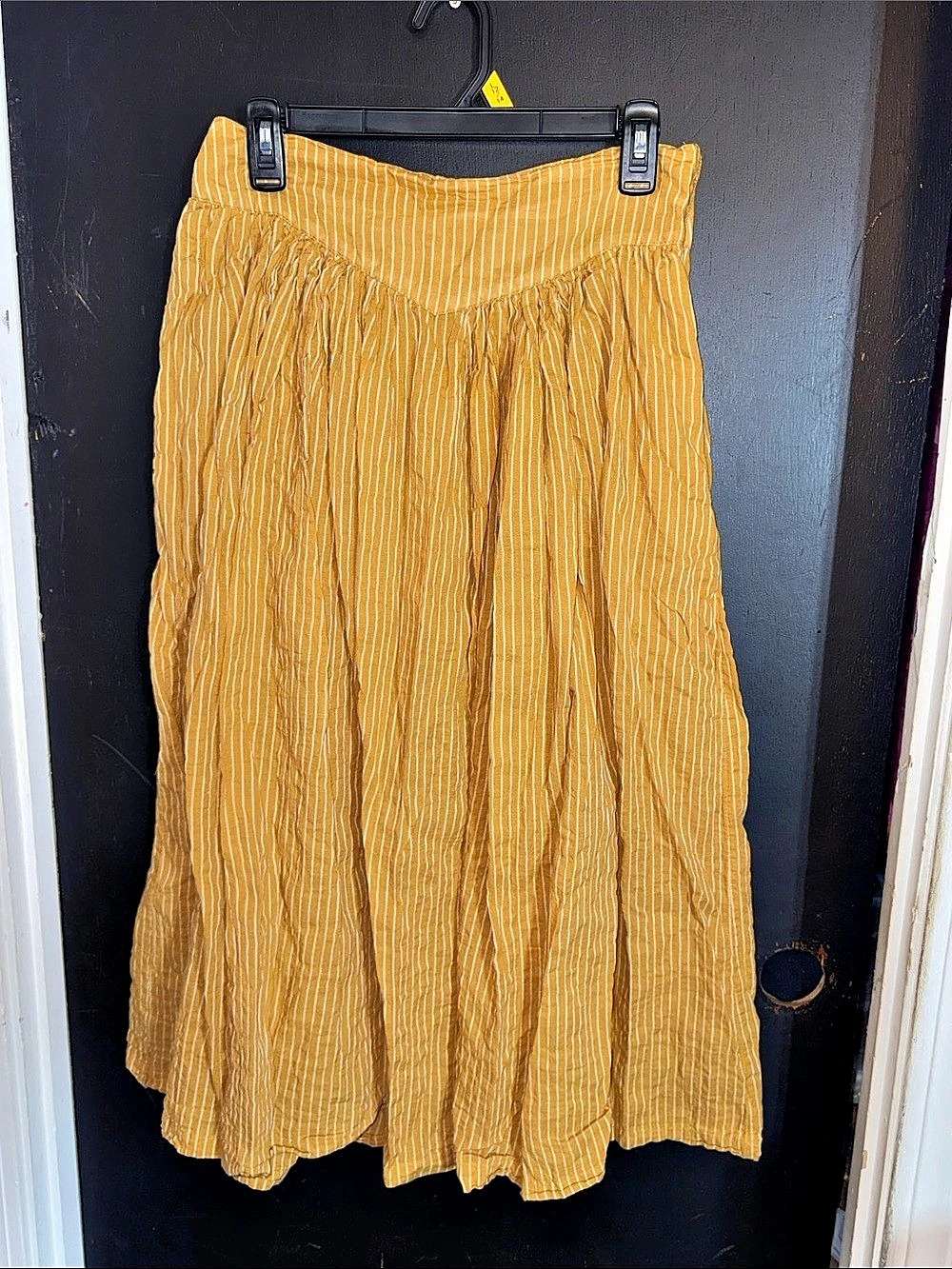 Striped Maxi Skirt in Yellow Like New